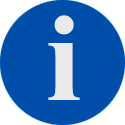 i-kirjain sinisellä taustalla, info