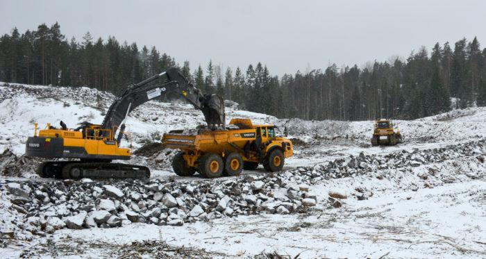 Klaukkalan ohikulkutien rakennustyömaa