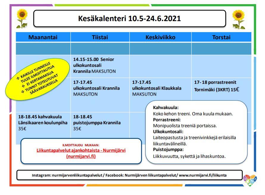 kesä kalenteri 24.5