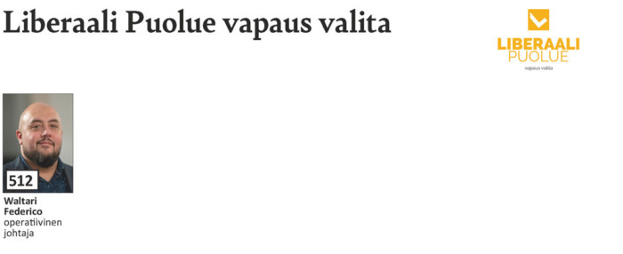 Liberaali puolueen aluevaalien Nurmijärven ehdokkaat