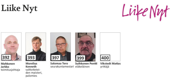 Liike NYT:in aluevaalien Nurmijärven ehdokkaat