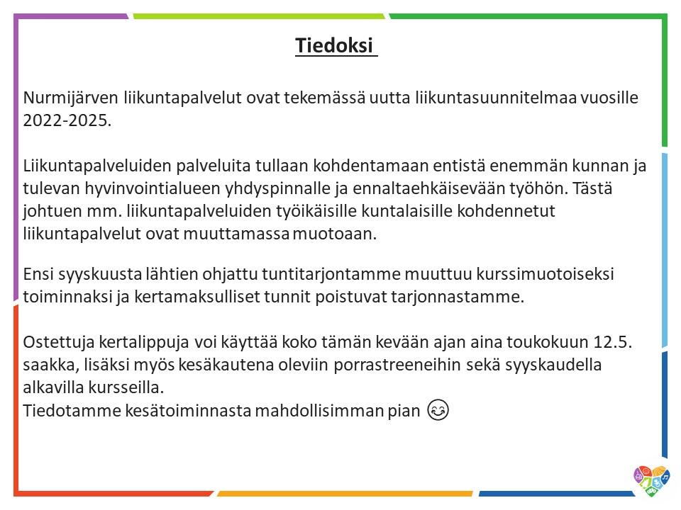Tiedote työikäisten liikunnasta