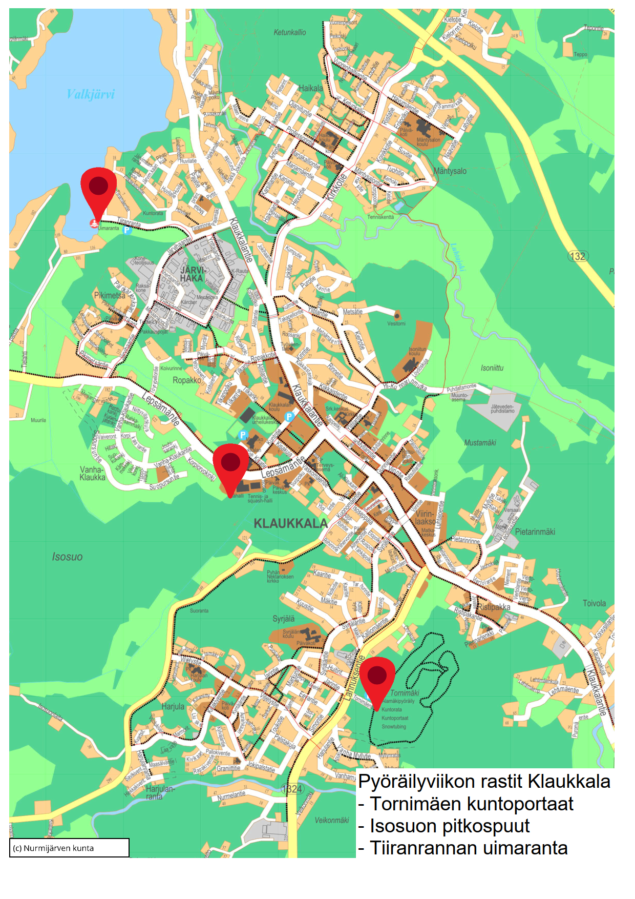 Klaukkalan kartta.