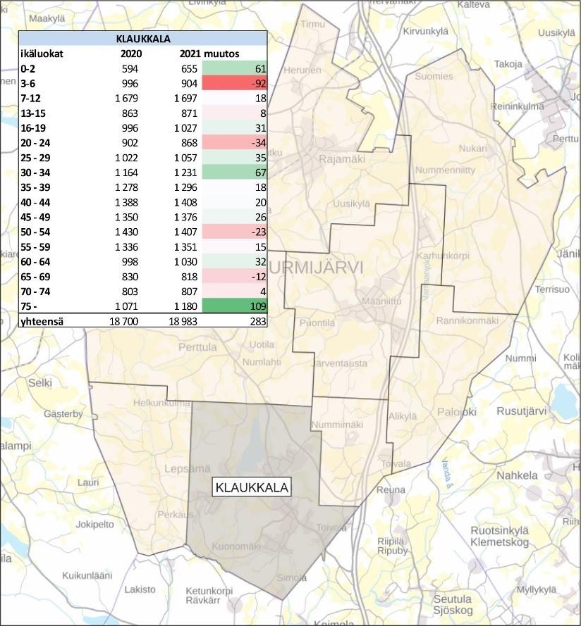 Klaukkalan veto jatkui vahvana, Rajamäki kiri Kirkonkylän edelle –  Nurmijärvi-barometri paikansi vuoden 2021 väestönkasvun alueille -  Nurmijärvi