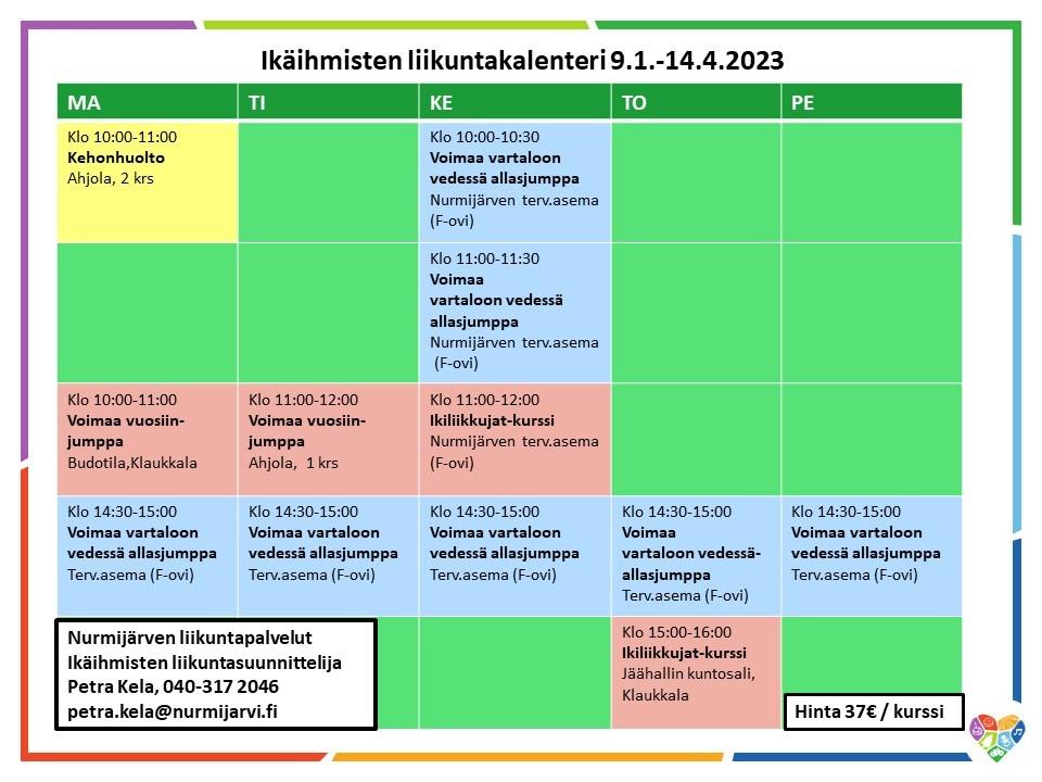 ikäihmisten liikuntakalenteri