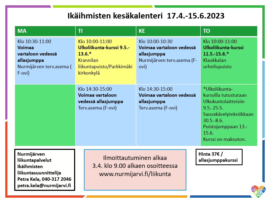 Ikäihmisten kesäkalenteri 2023