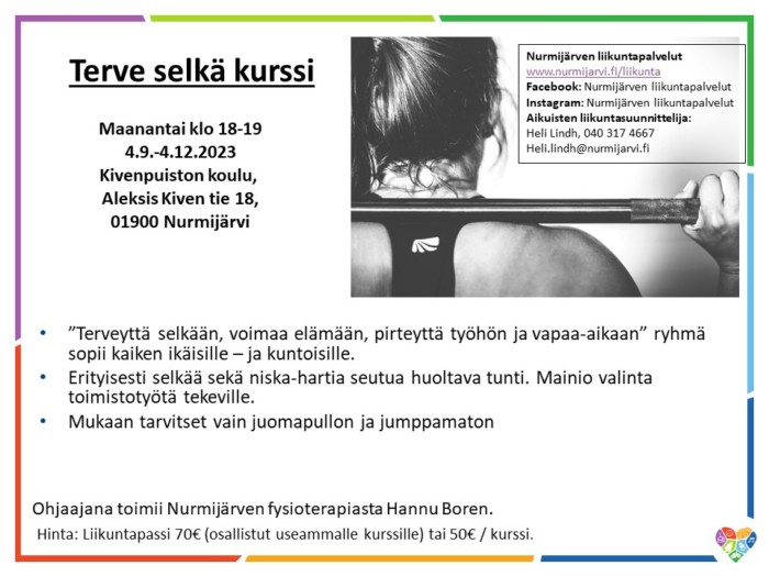 Terve selkä kurssi
