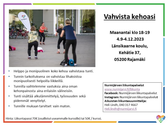 Vahvista kehoasi kurssin mainos