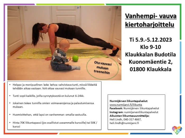Vanhempi- vauva kiertoharjoittelu mainos
