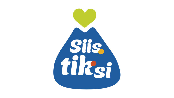 Siistiksi-logo, jossa roskapussi, jonka keskellä teksti siistiksi.