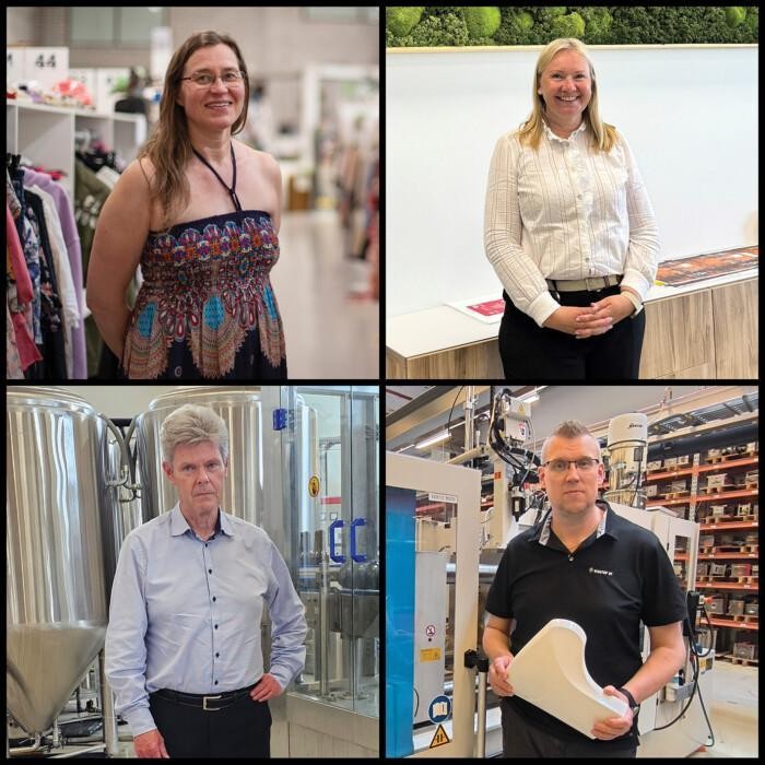 Kuvakollaasi neljästä yrittäjästä.