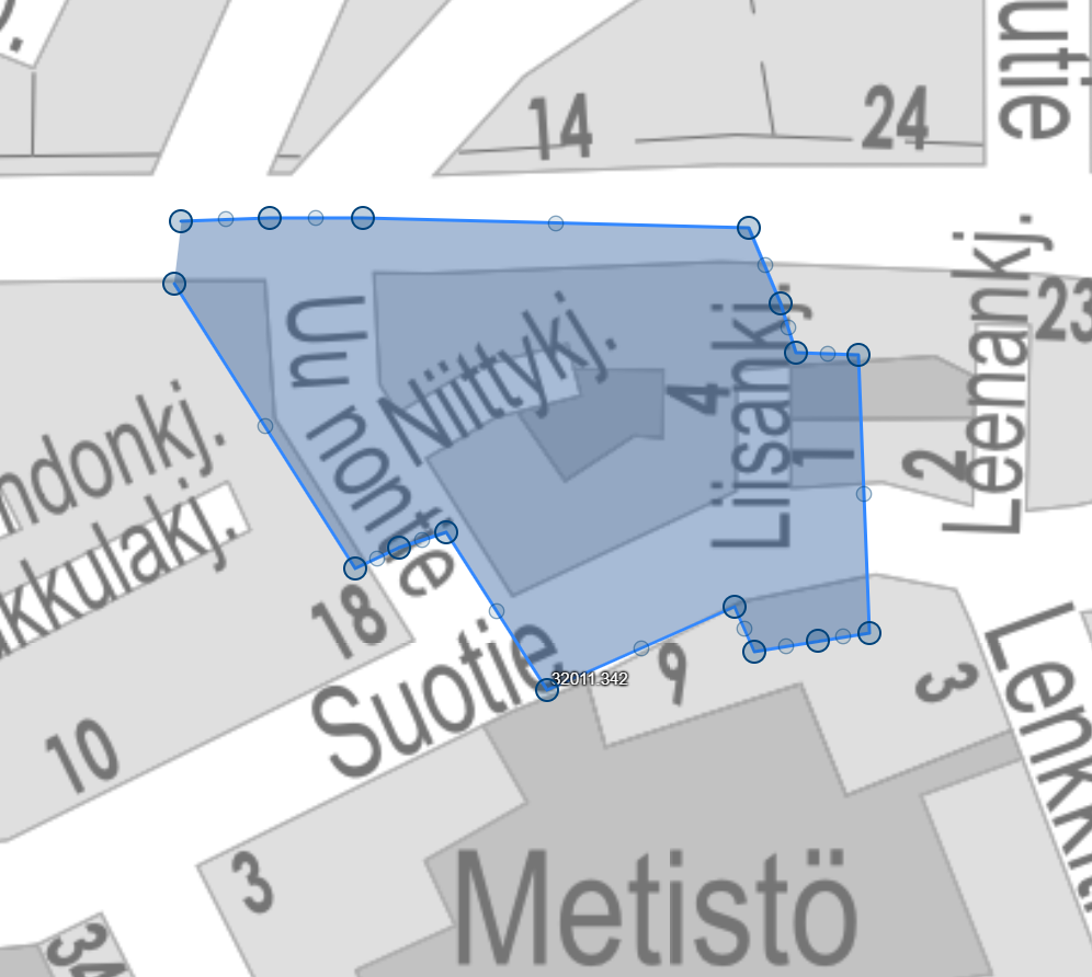 Vedenjakelukatkoksen vaikutusalue.