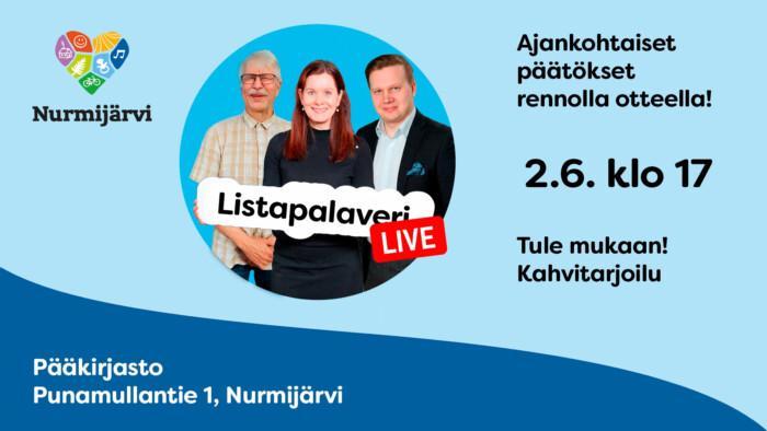 Listapalaveri 2.6.2026 klo 17 -mainos