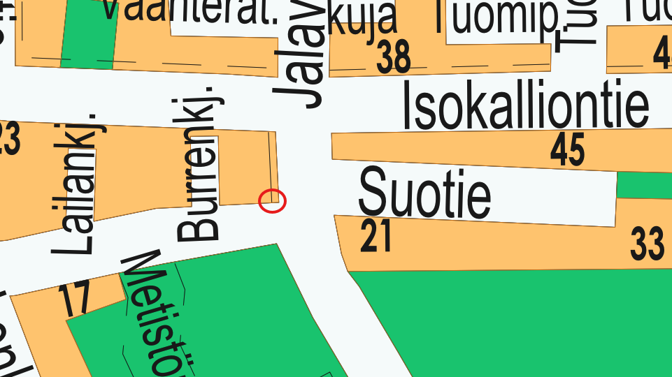 Vedenjakelupisteen sijainti opaskartalla.